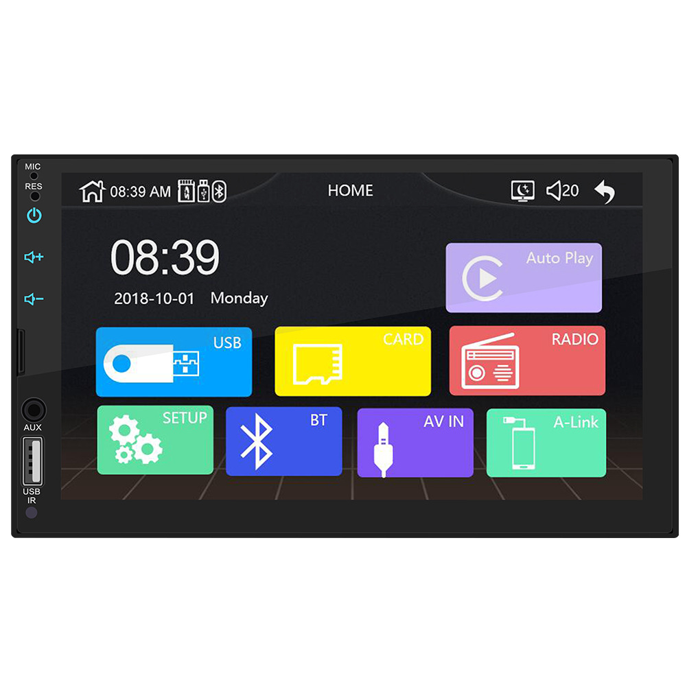 7 inch Car Radio MP5 Player 2 Din BT Android Auto Stereo Receiver Touch Screen USB ISO Audio System with Carplay